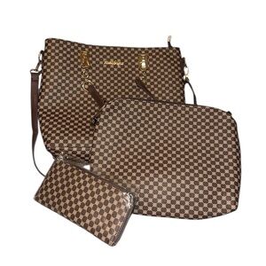 Checkered Purse Set of 3